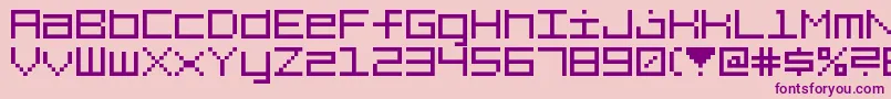 フォント7Squared – ピンクの背景に紫のフォント