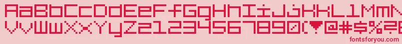 7Squared Font – Red Fonts on Pink Background