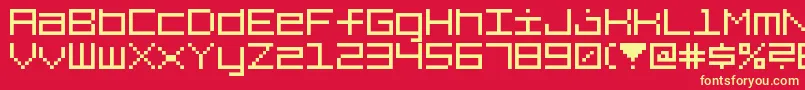 7Squared Font – Yellow Fonts on Red Background