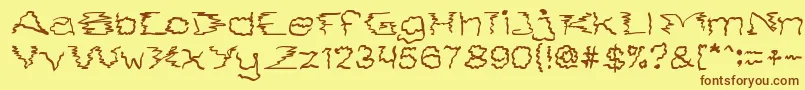 Więcej informacji o czcionce SmokeOnTheWater Czcionka SmokeOnTheWater – brązowe czcionki na żółtym tle