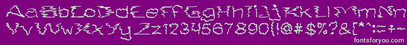 SmokeOnTheWater Font – Green Fonts on Purple Background