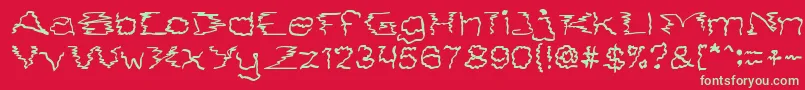 SmokeOnTheWater-Schriftart – Grüne Schriften auf rotem Hintergrund