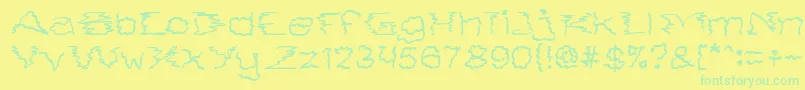 Więcej informacji o czcionce SmokeOnTheWater Czcionka SmokeOnTheWater – zielone czcionki na żółtym tle