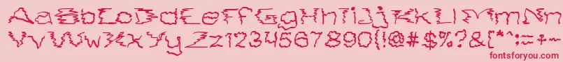 Czcionka SmokeOnTheWater – czerwone czcionki na różowym tle