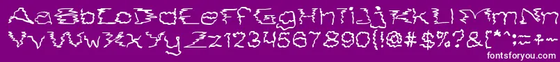 Więcej informacji o czcionce SmokeOnTheWater Czcionka SmokeOnTheWater – białe czcionki na fioletowym tle