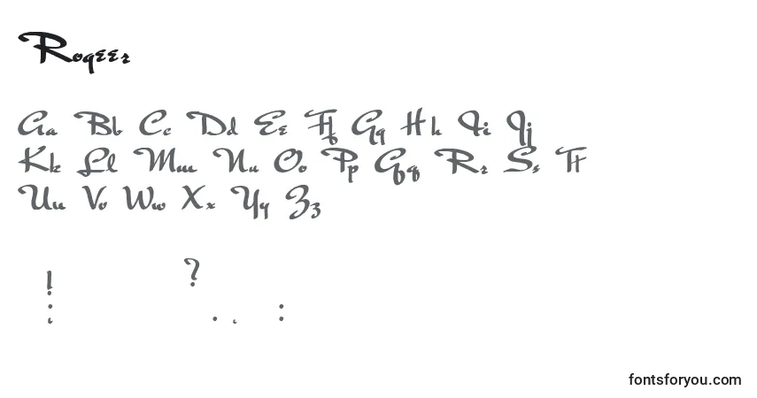 Czcionka Rogeer – alfabet, cyfry, specjalne znaki