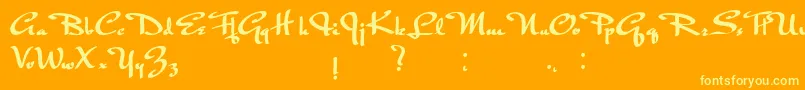 フォントRogeer – オレンジの背景に黄色の文字