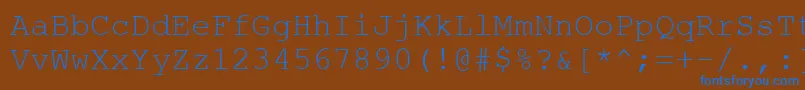 Czcionka CourtiercRegular – niebieskie czcionki na brązowym tle