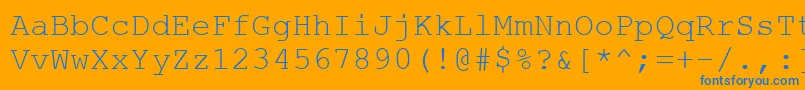 CourtiercRegular Font – Blue Fonts on Orange Background