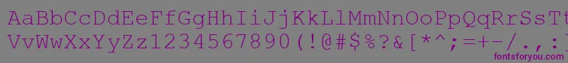フォントCourtiercRegular – 紫色のフォント、灰色の背景