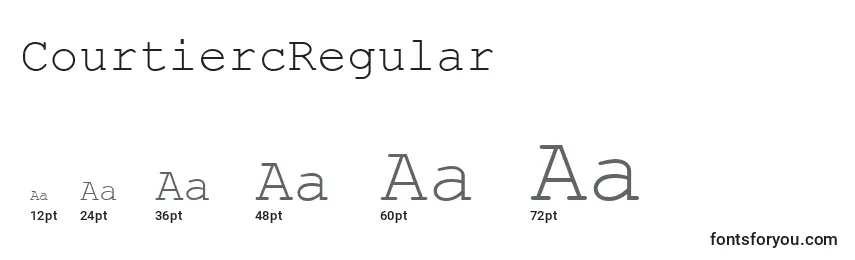 Размеры шрифта CourtiercRegular