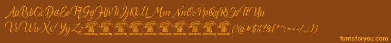 Canelabark Font – Orange Fonts on Brown Background