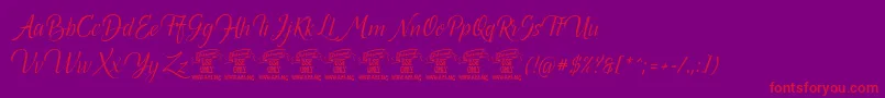 Canelabark Font – Red Fonts on Purple Background