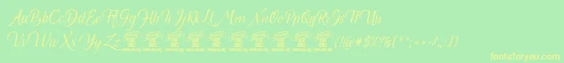 Canelabark Font – Yellow Fonts on Green Background