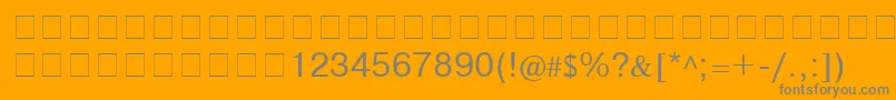 フォントCyrillichelv – オレンジの背景に灰色の文字