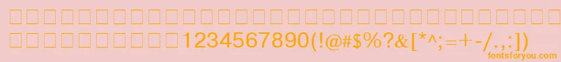 フォントCyrillichelv – オレンジの文字がピンクの背景にあります。