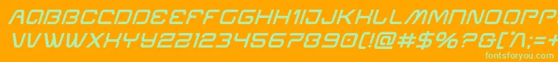 Шрифт Miraclemercurysemiboldital – зелёные шрифты на оранжевом фоне