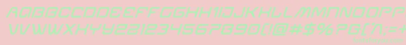 Miraclemercurysemiboldital-Schriftart – Grüne Schriften auf rosa Hintergrund