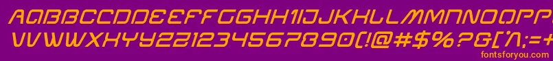 Шрифт Miraclemercurysemiboldital – оранжевые шрифты на фиолетовом фоне
