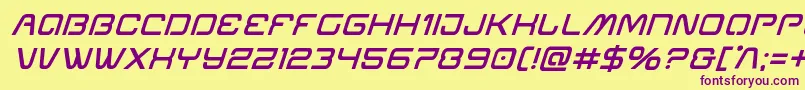 Miraclemercurysemiboldital Font – Purple Fonts on Yellow Background