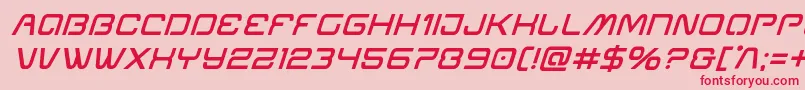 Miraclemercurysemiboldital-Schriftart – Rote Schriften auf rosa Hintergrund