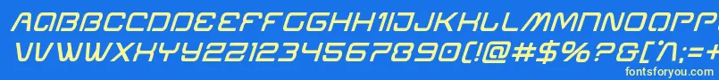 Miraclemercurysemiboldital Font – Yellow Fonts on Blue Background
