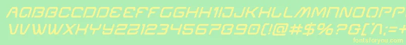 Miraclemercurysemiboldital Font – Yellow Fonts on Green Background