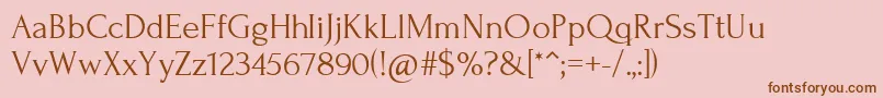 Forum Font – Brown Fonts on Pink Background