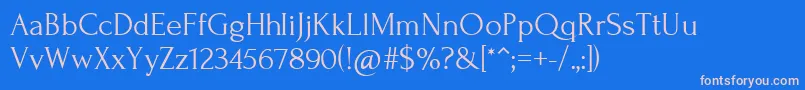 Forum Font – Pink Fonts on Blue Background