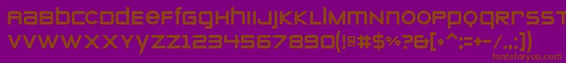 Fonte Zeroes – fontes marrons em um fundo roxo