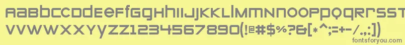 フォントZeroes – 黄色の背景に灰色の文字