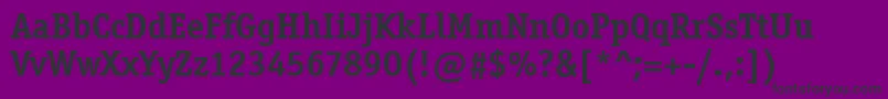 OfficinaSerifItcTtBold-fontti – mustat fontit violetilla taustalla