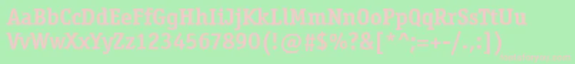OfficinaSerifItcTtBold-Schriftart – Rosa Schriften auf grünem Hintergrund