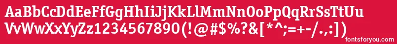 OfficinaSerifItcTtBold Font – White Fonts on Red Background