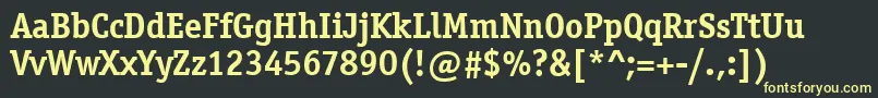 OfficinaSerifItcTtBold Font – Yellow Fonts on Black Background