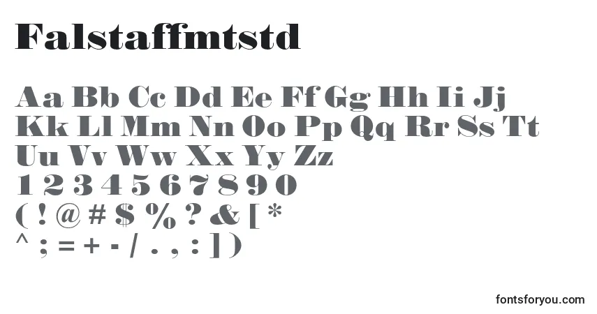 A fonte Falstaffmtstd – alfabeto, números, caracteres especiais