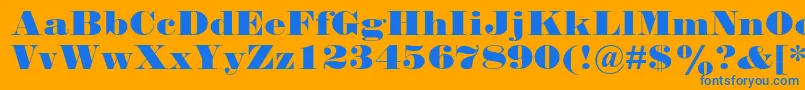 Falstaffmtstd Font – Blue Fonts on Orange Background