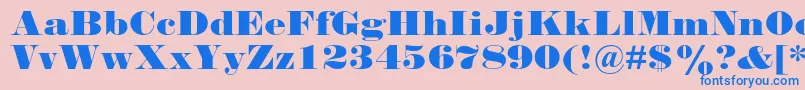 Fonte Falstaffmtstd – fontes azuis em um fundo rosa