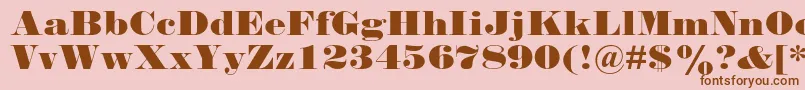 フォントFalstaffmtstd – ピンクの背景に茶色のフォント