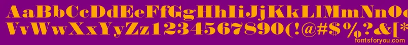 Falstaffmtstd-Schriftart – Orangefarbene Schriften auf violettem Hintergrund