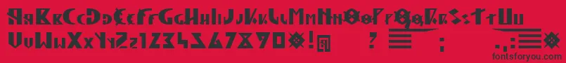 HunLegion Font – Black Fonts on Red Background