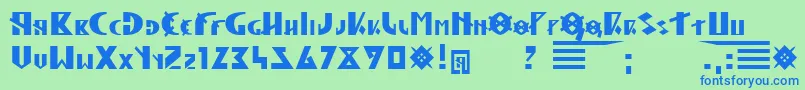 HunLegion Font – Blue Fonts on Green Background