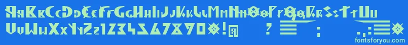 HunLegion Font – Green Fonts on Blue Background