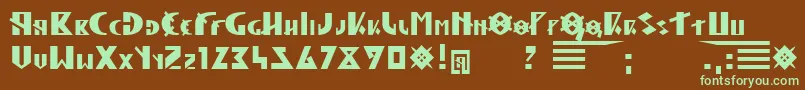 HunLegion Font – Green Fonts on Brown Background