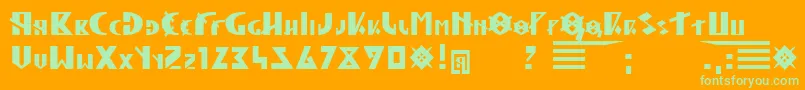 HunLegion Font – Green Fonts on Orange Background