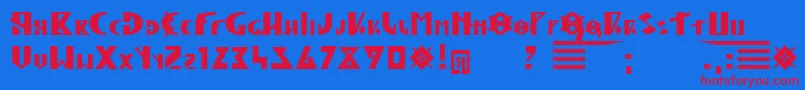 HunLegion Font – Red Fonts on Blue Background