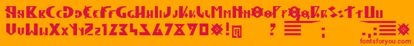 HunLegion Font – Red Fonts on Orange Background