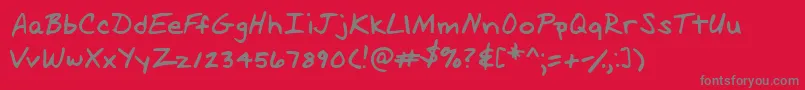 フォントScott – 赤い背景に灰色の文字