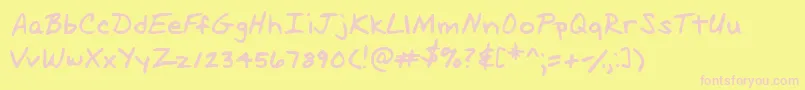 Scott Font – Pink Fonts on Yellow Background