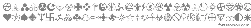 フォントZymbols – 白い背景に灰色の文字